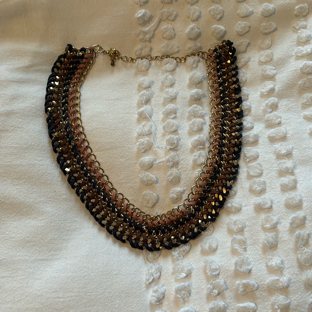 Gold, Pink, Navy Statement Necklace from Charming Charlie